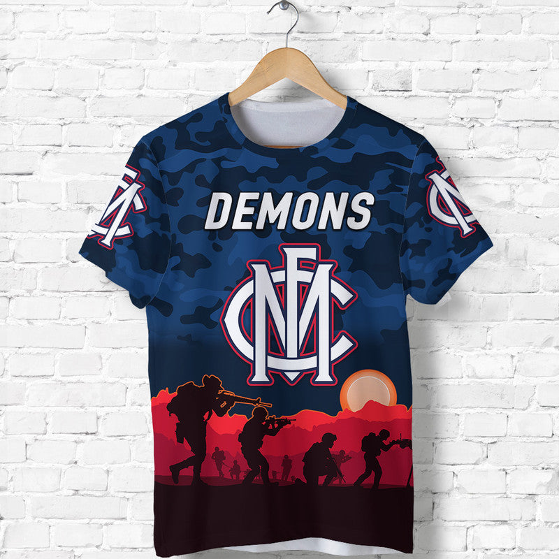 Melbourne Demons ANZAC T shirt Simple Style - Vibe Hoodie Shop
