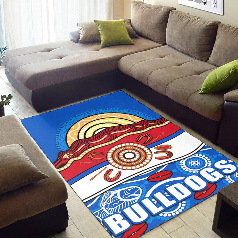 Western Bulldogs Aboriginal Football Area Rug Simple Style - Vibe Hoodie Shop