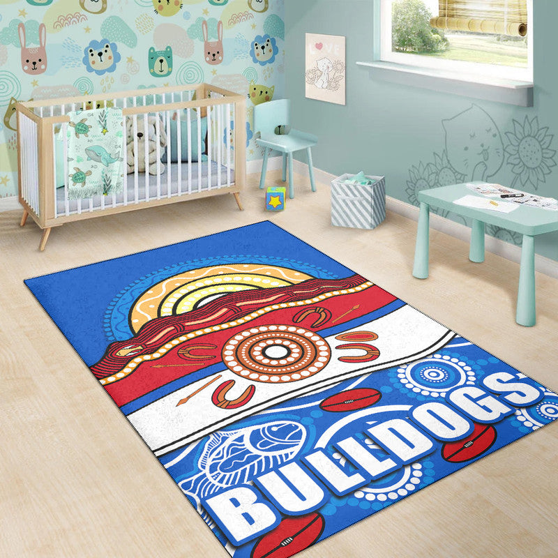 Western Bulldogs Aboriginal Football Area Rug Simple Style - Vibe Hoodie Shop