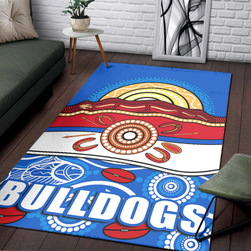 Western Bulldogs Aboriginal Football Area Rug Simple Style - Vibe Hoodie Shop