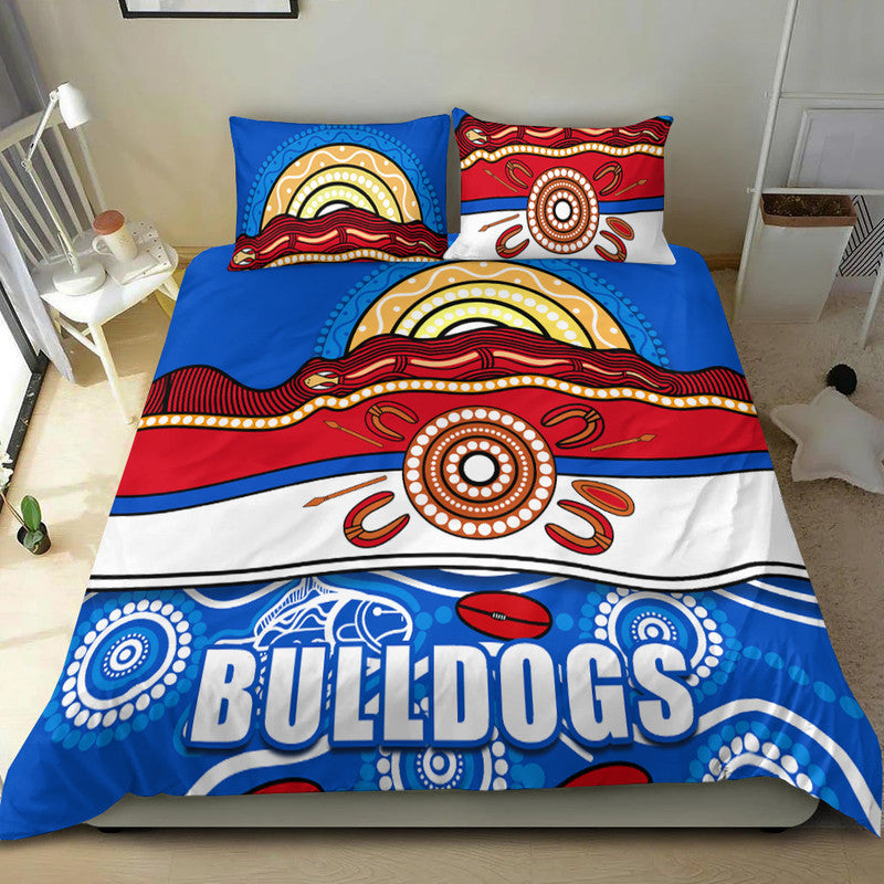 Western Bulldogs Aboriginal Football Bedding Set Simple Style - Vibe Hoodie Shop