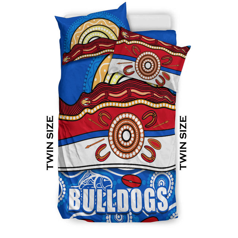 Western Bulldogs Aboriginal Football Bedding Set Simple Style - Vibe Hoodie Shop