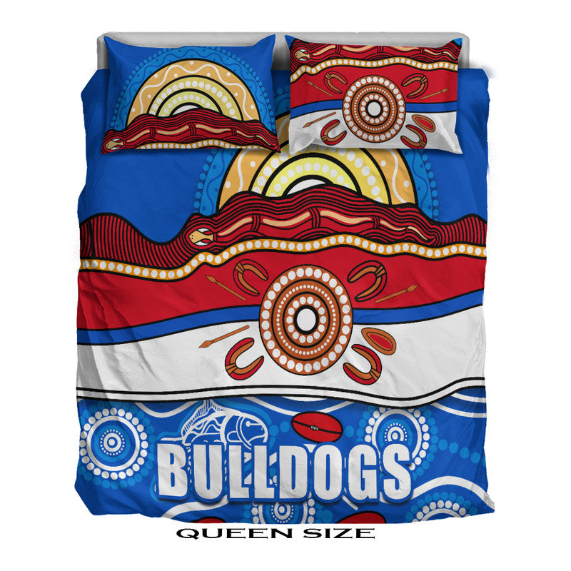 Western Bulldogs Aboriginal Football Bedding Set Simple Style - Vibe Hoodie Shop