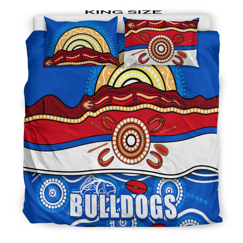 Western Bulldogs Aboriginal Football Bedding Set Simple Style - Vibe Hoodie Shop