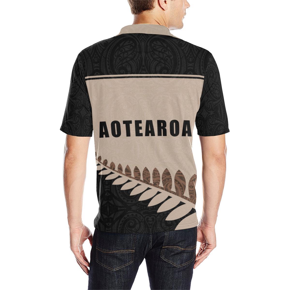 New Zealand Aotearoa Polo Shirt - Cricket Style Golden - Vibe Hoodie Shop