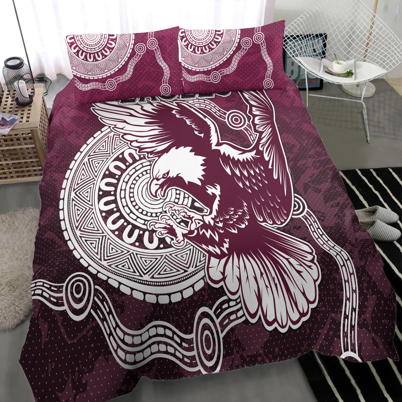Sea Eagles Rugby Bedding Set - Custom Super Eagles Bedding Set RLT13 - Vibe Hoodie Shop