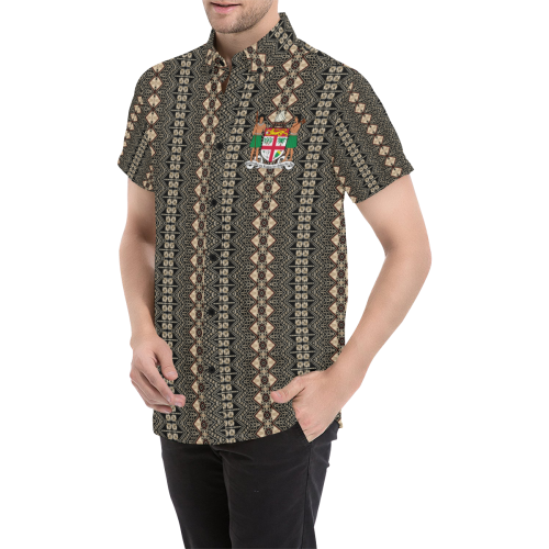 Tapa Cloth 38 Coat Of Arms Short Sleeve Shirt - Vibe Hoodie Shop