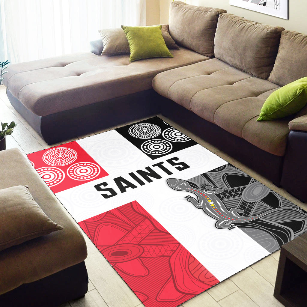 Saints Football Area Rug St Kilda Indigenous - Vibe Hoodie Shop