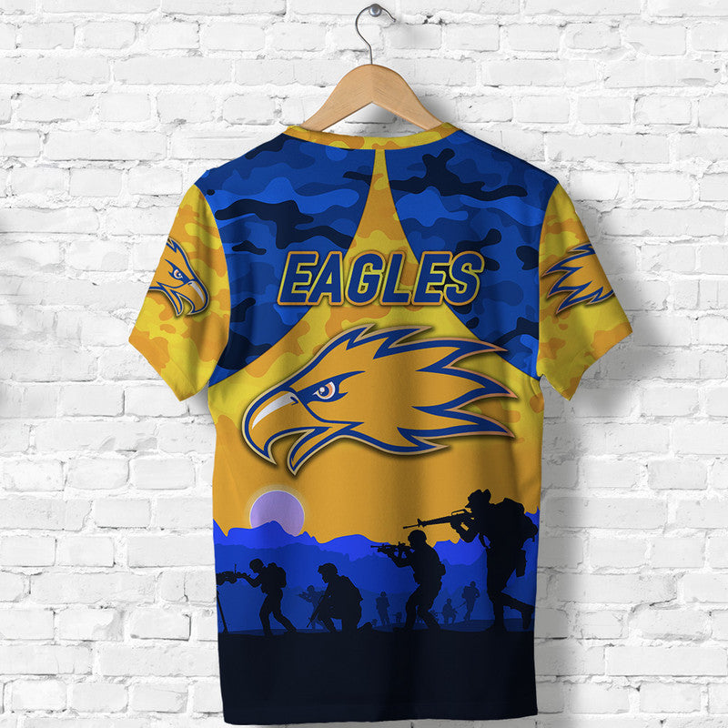 West Coast Eagles ANZAC T shirt Simple Style - Gold - Vibe Hoodie Shop