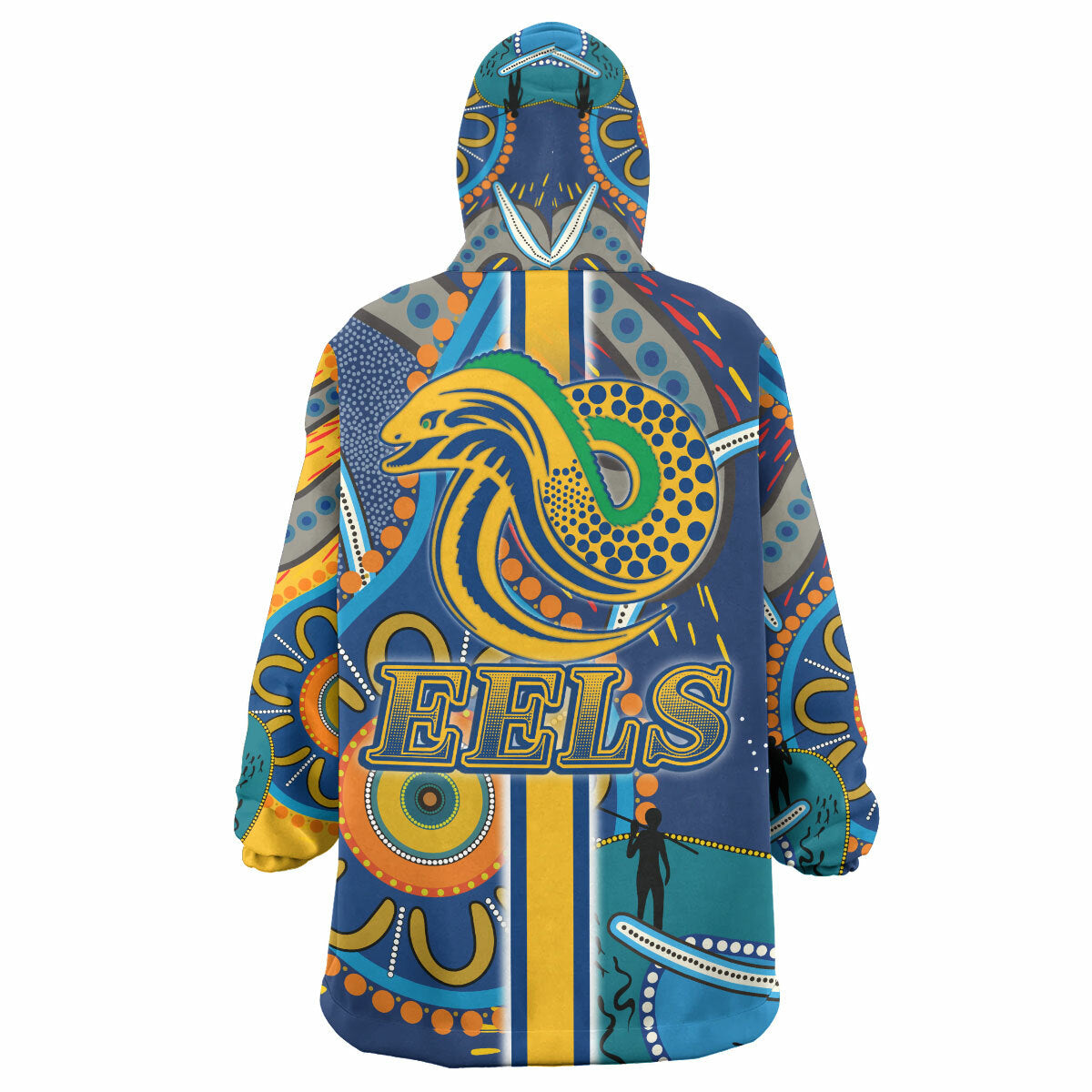Eels Rugby Snug Hoodie - Custom Eels Logo Aboriginal Indigenous Sport Style Wearable Blanket Hoodie RLT14 - Vibe Hoodie Shop