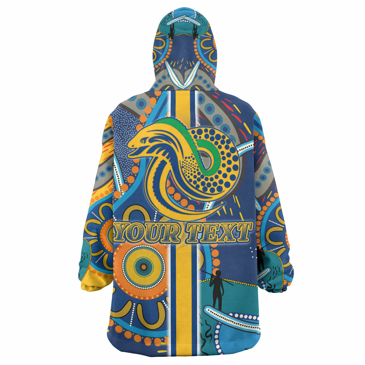 Eels Rugby Snug Hoodie - Custom Eels Logo Aboriginal Indigenous Sport Style Wearable Blanket Hoodie RLT14 - Vibe Hoodie Shop