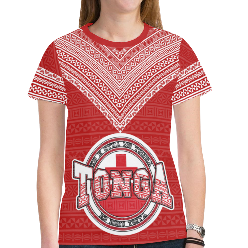 Tonga T shirt - Flag And Tapa Pattern - Vibe Hoodie Shop