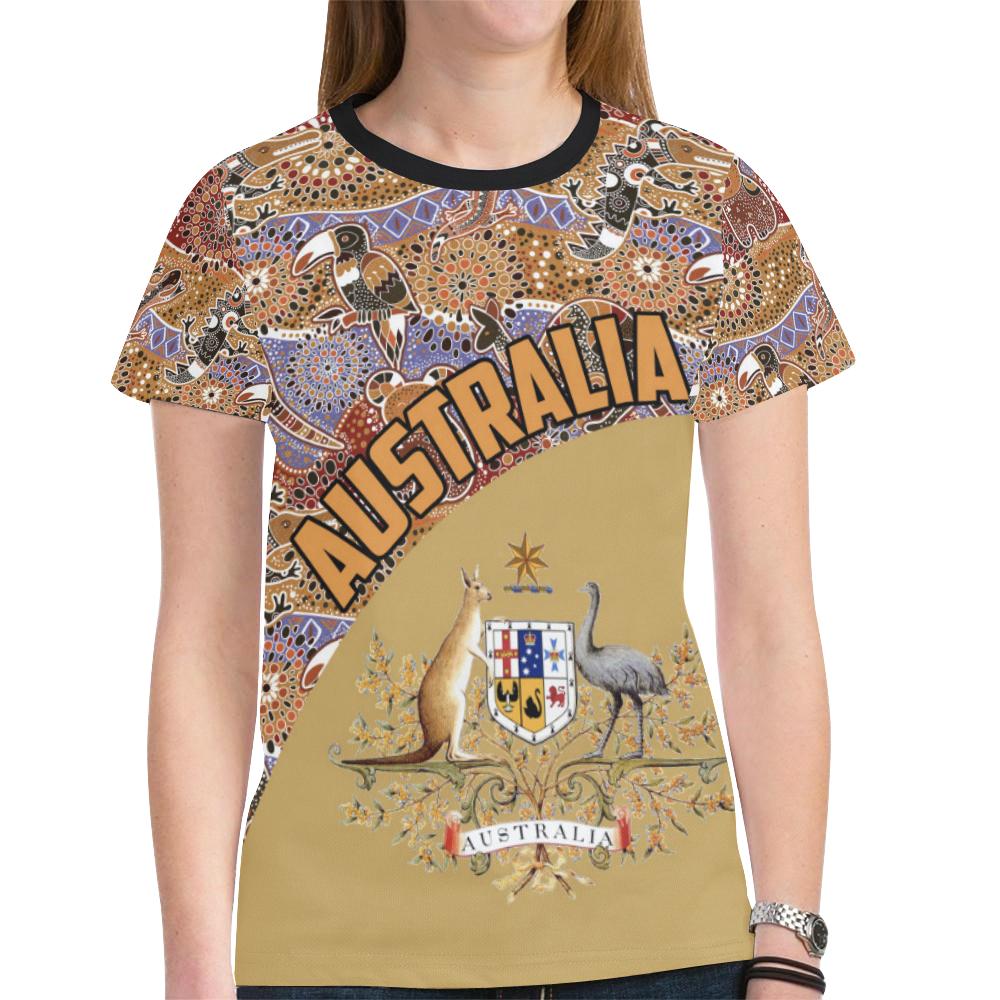 Aboriginal T shirt, Australian Coat Of Arms Koala Kangaroo - Vibe Hoodie Shop