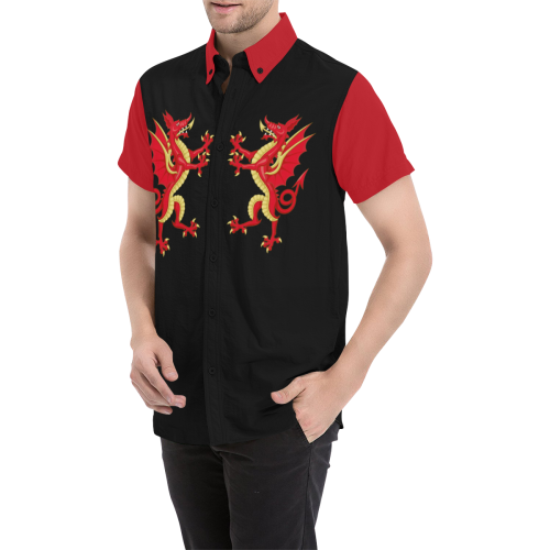 Dragon Wales All Over Print Short Sleeve Shirt - Vibe Hoodie Shop