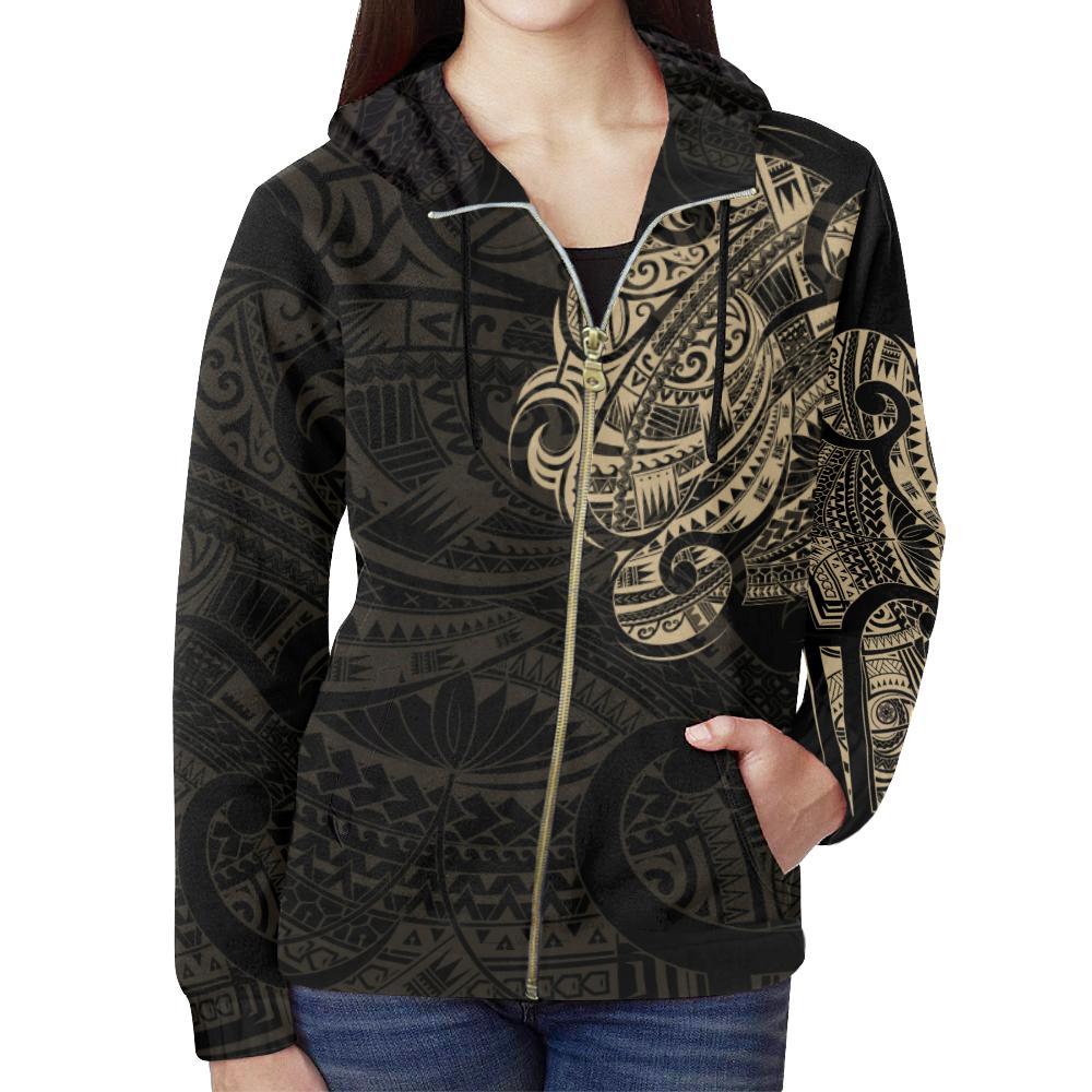 Maori Tattoo Hoodie, New Zealand Zip Up Hoodie - Vibe Hoodie Shop