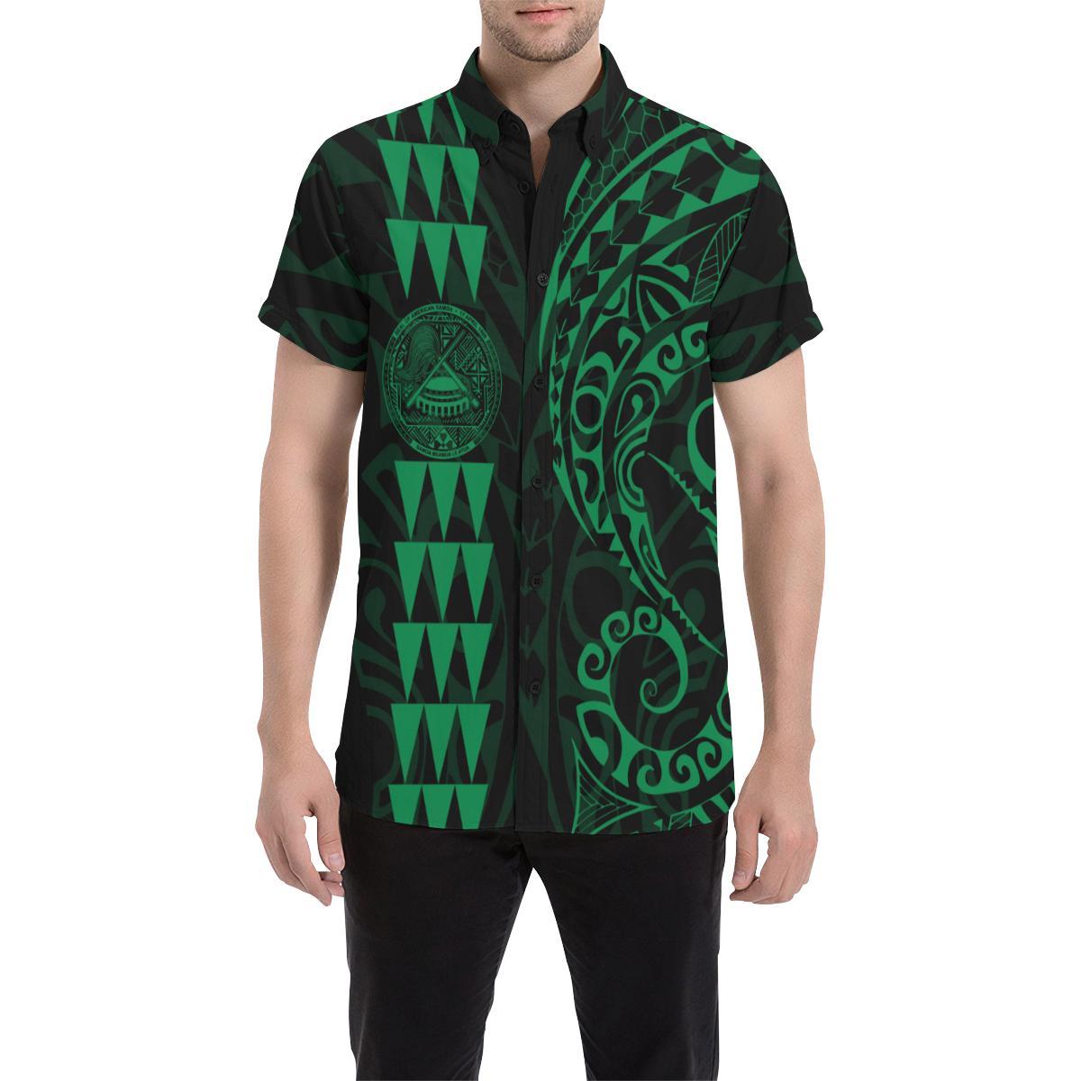 American Samoa Short Sleeve Shirts Green - Vibe Hoodie Shop