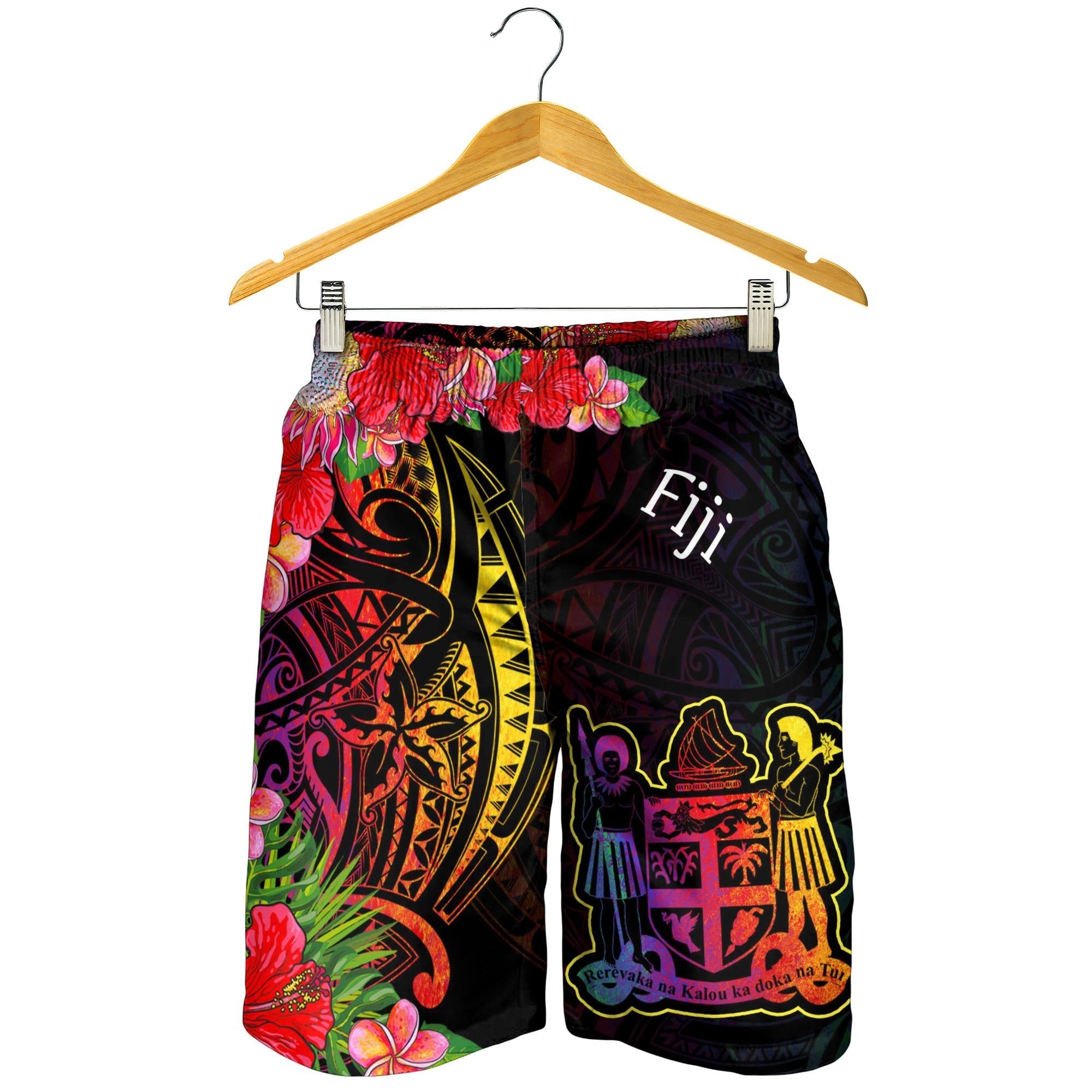 Fiji Men's Shorts - Tropical Hippie Style - Vibe Hoodie Shop