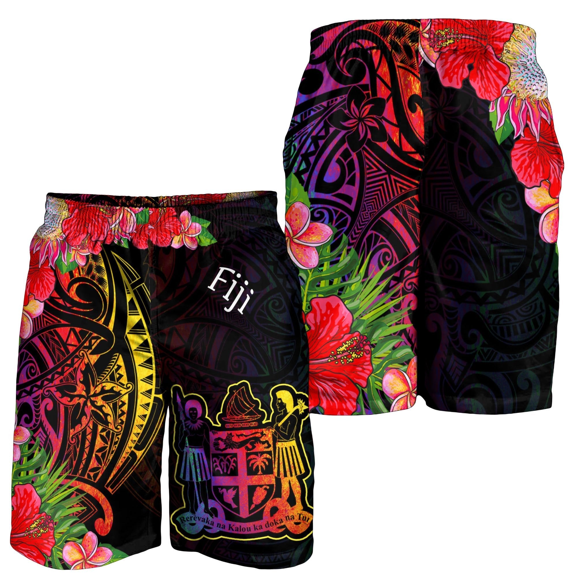 Fiji Men's Shorts - Tropical Hippie Style - Vibe Hoodie Shop