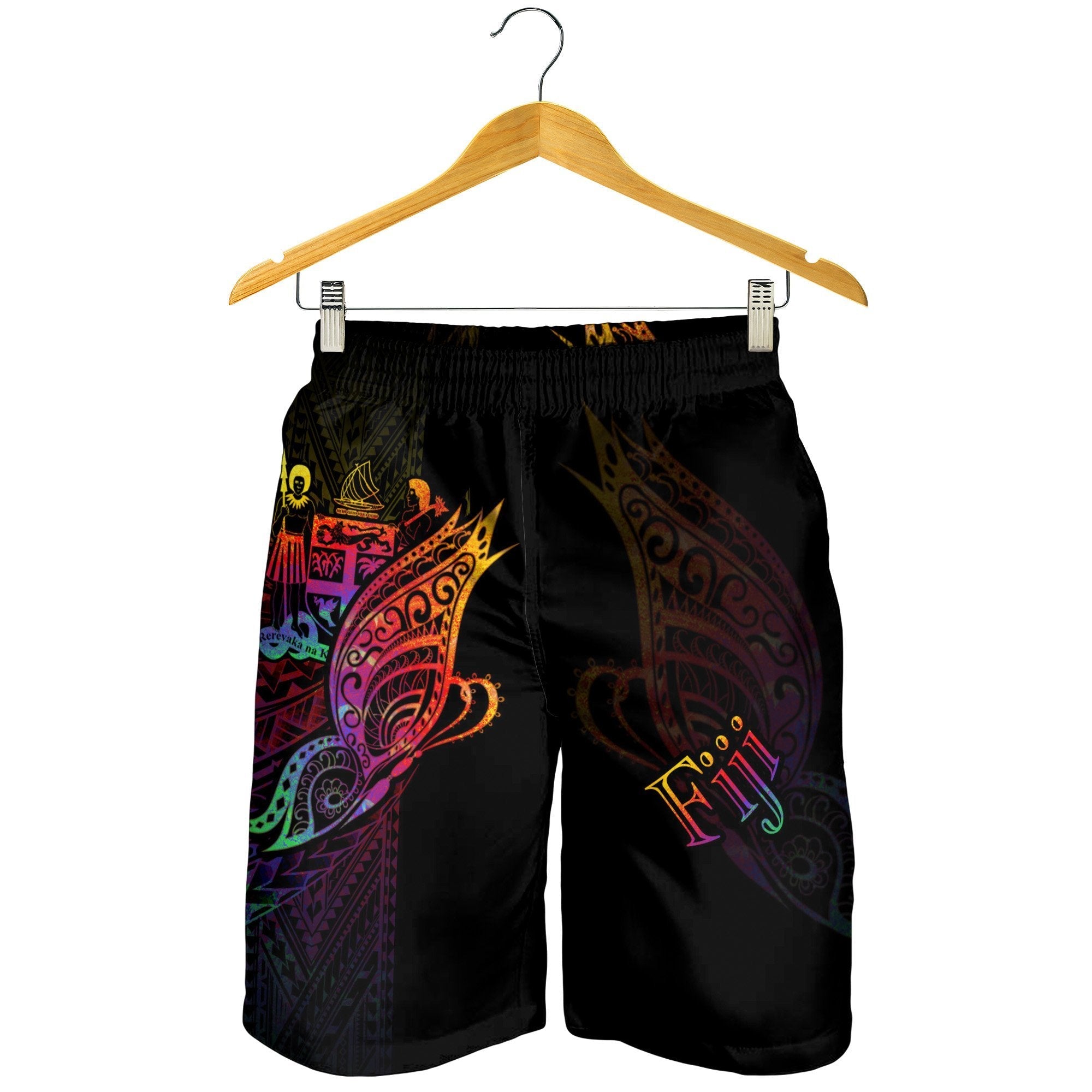 Fiji Men's Shorts - Butterfly Polynesian Style - Vibe Hoodie Shop