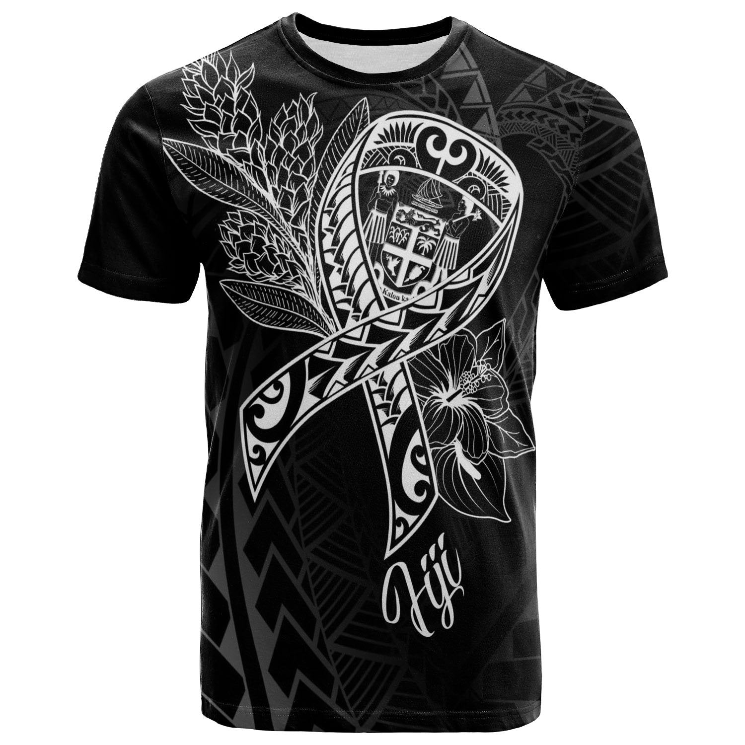 Fiji T shirt - Ribbon Polynesian Style - Vibe Hoodie Shop