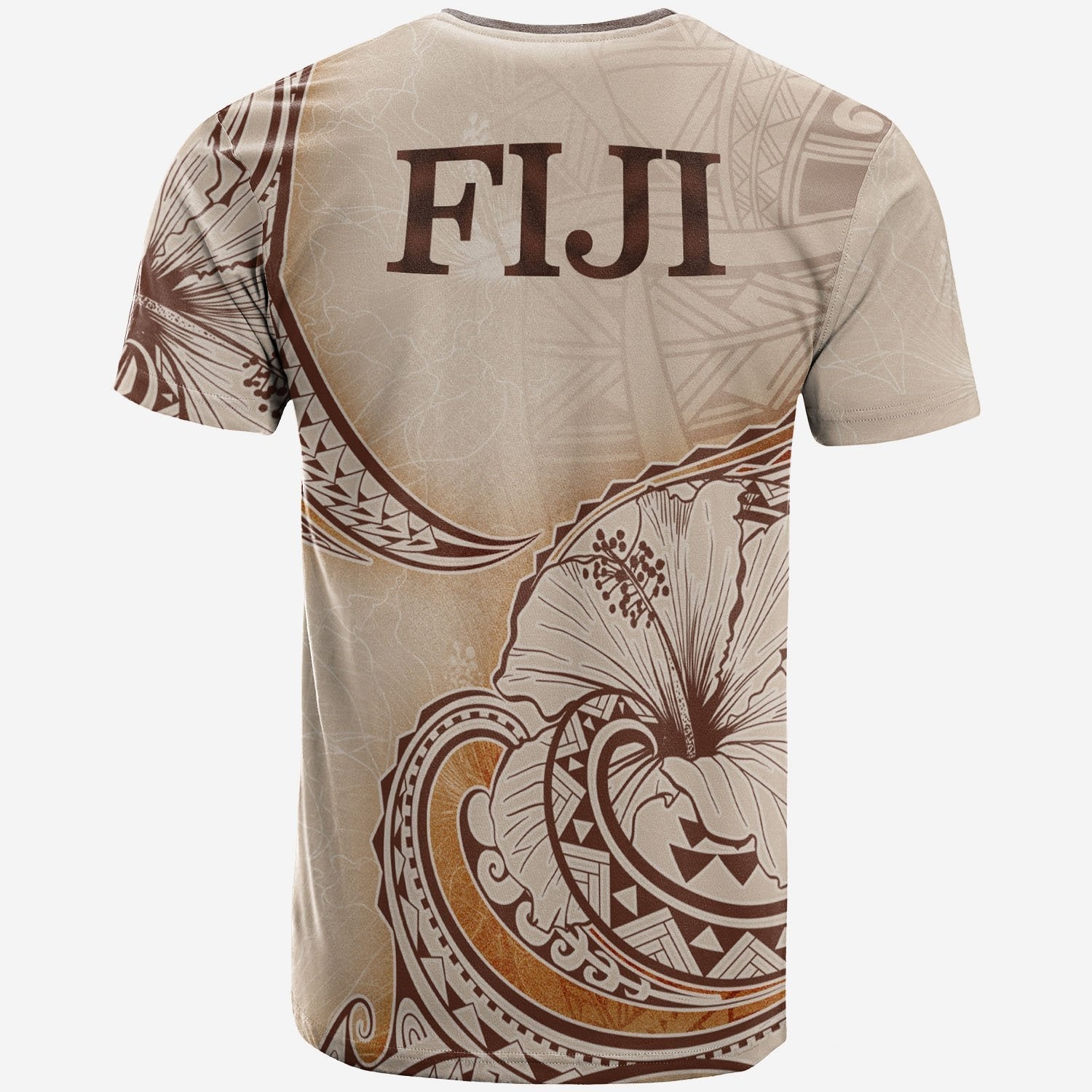 Fiji T shirt - Hibiscus Flowers Vintage Style - Vibe Hoodie Shop