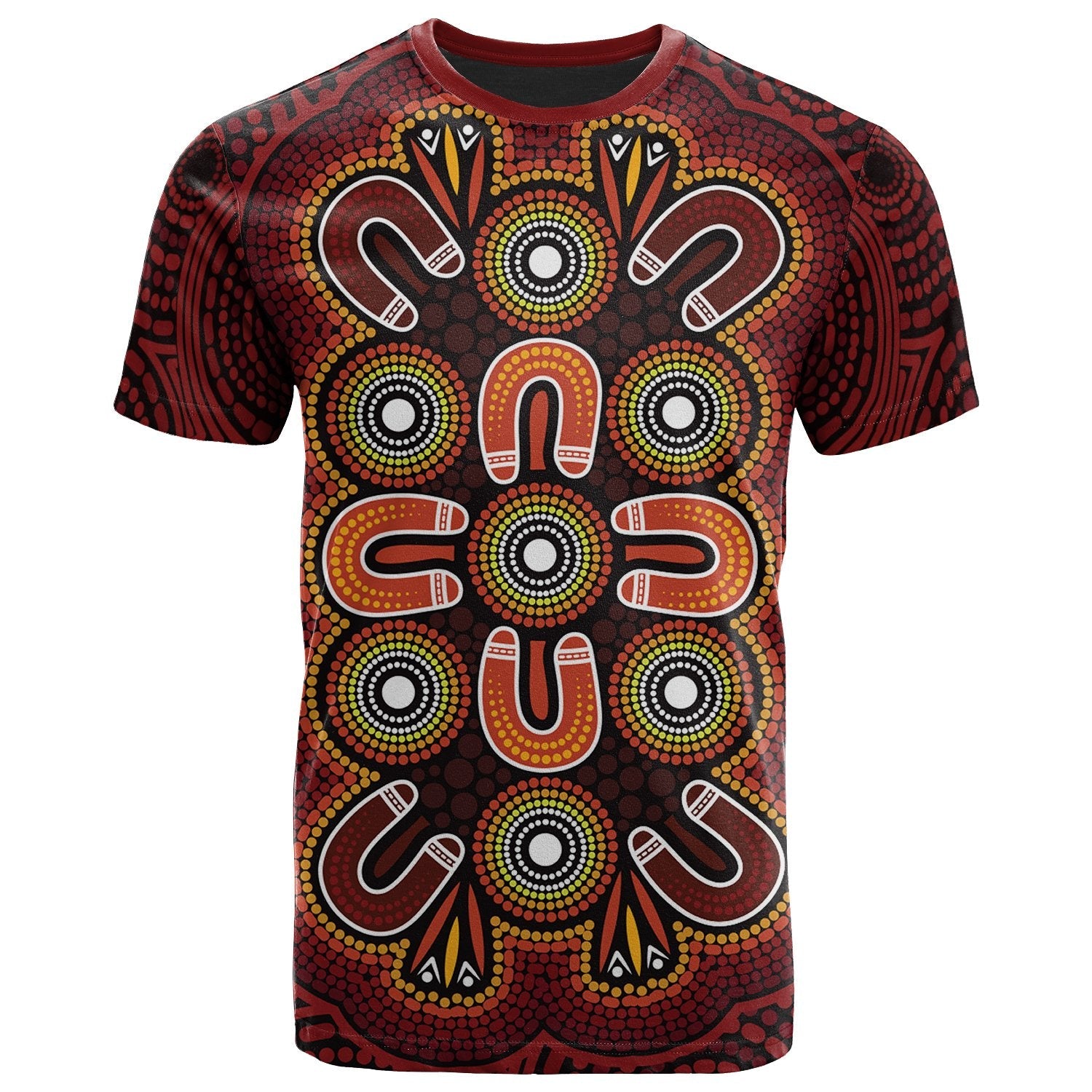 ABoriginal T shirt - Aboriginal Dot Painting Flowers Style - Vibe Hoodie Shop