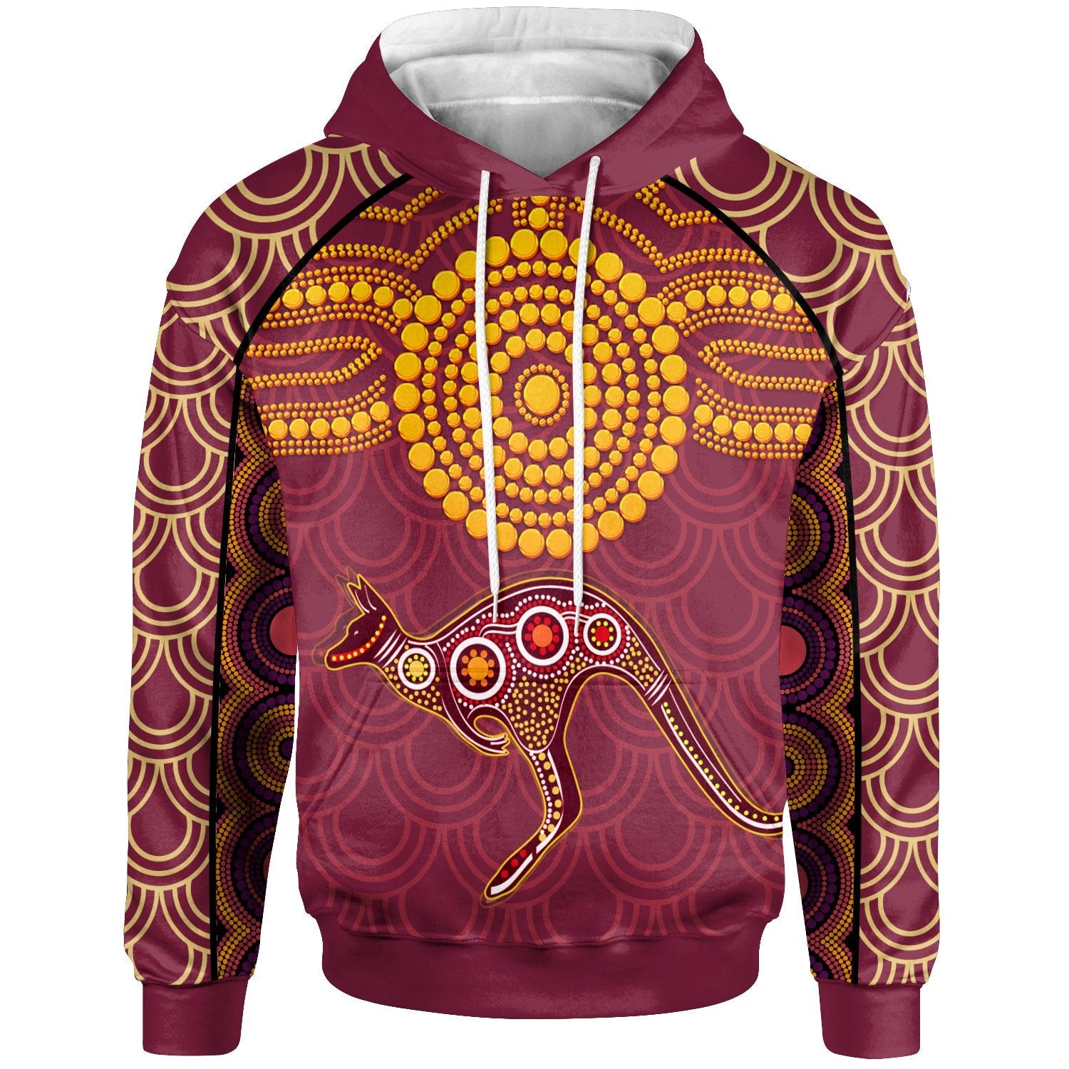 Aboriginal Hoodie - Aboriginal Kangaroo - Vibe Hoodie Shop