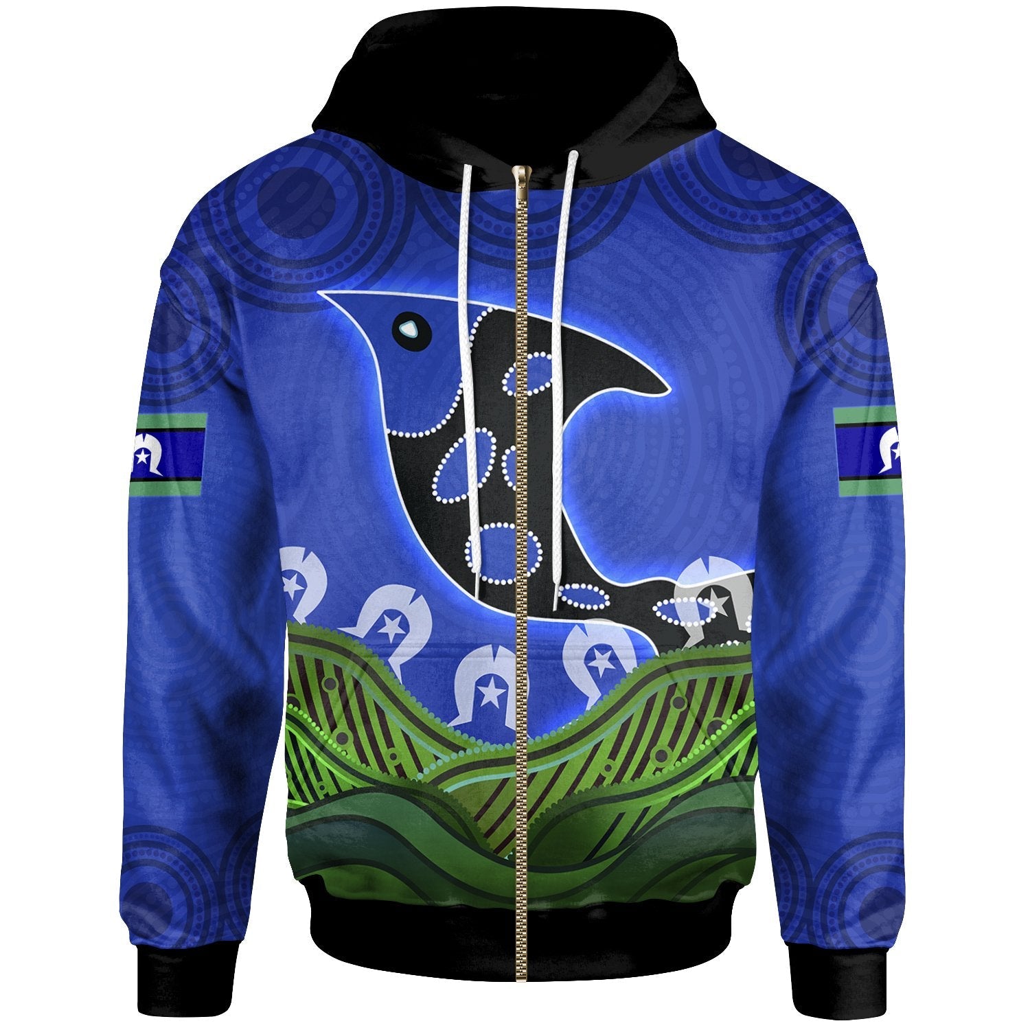 Zip - Up Hoodie - Torres Strait Dot Patterns - Vibe Hoodie Shop