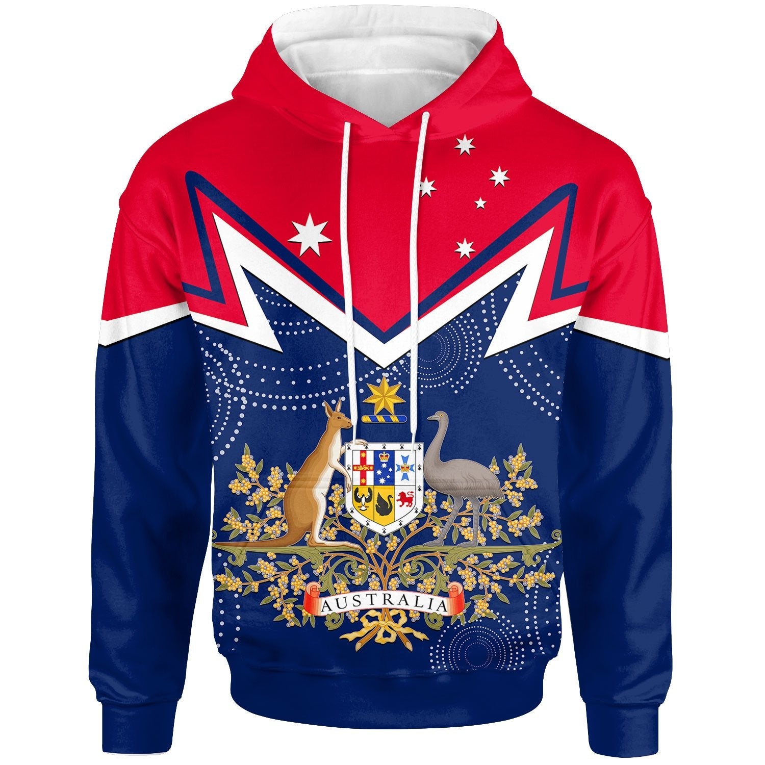 Hoodie - Australian Coat Of Arms Flag Color - Vibe Hoodie Shop