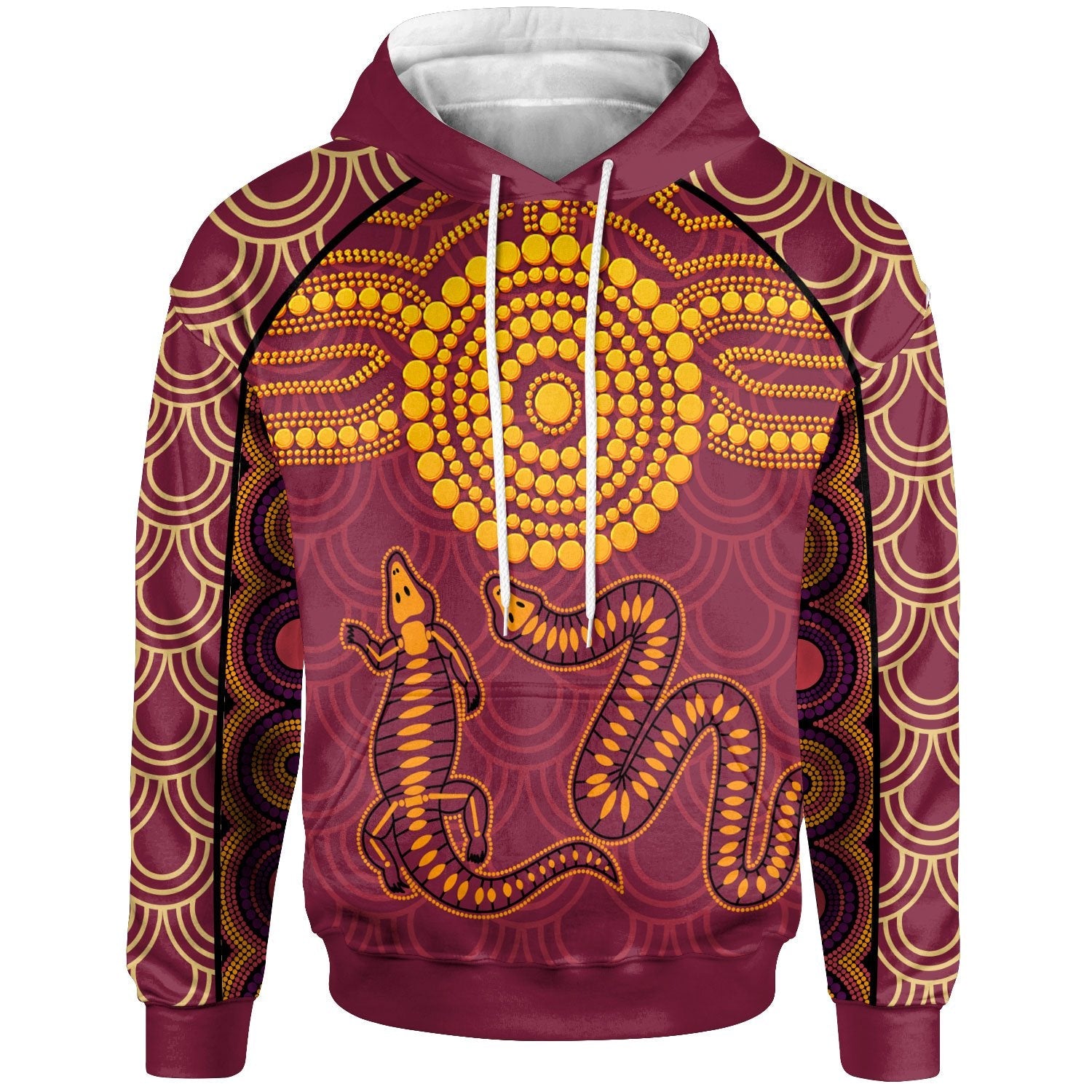 Aboriginal Hoodie - Aboriginal Snake And Alligator - Vibe Hoodie Shop