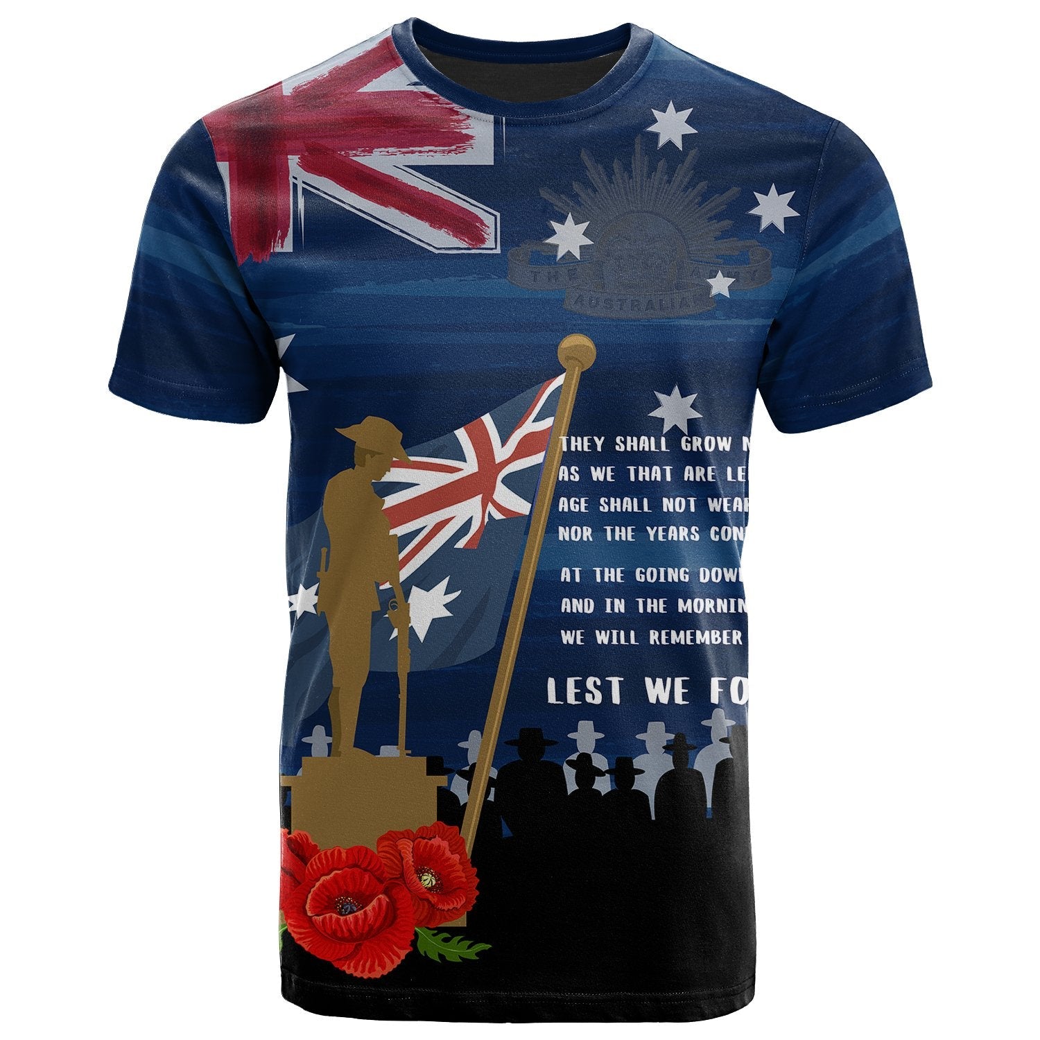 ANZAC T shirt - Always Remember Australian ANZAC Day - Vibe Hoodie Shop