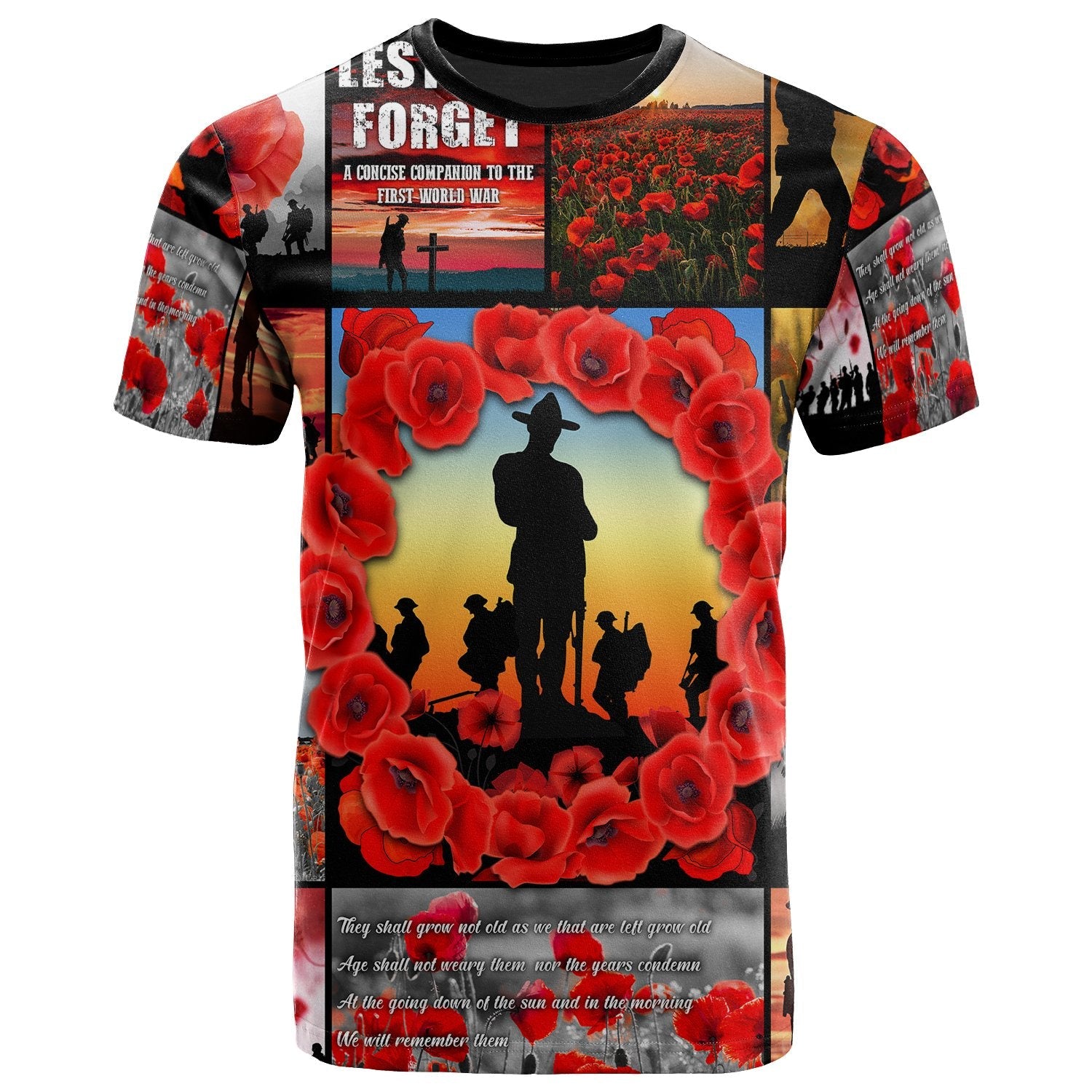 ANZAC T shirt - Always Remember Australia's Soldiers - Vibe Hoodie Shop