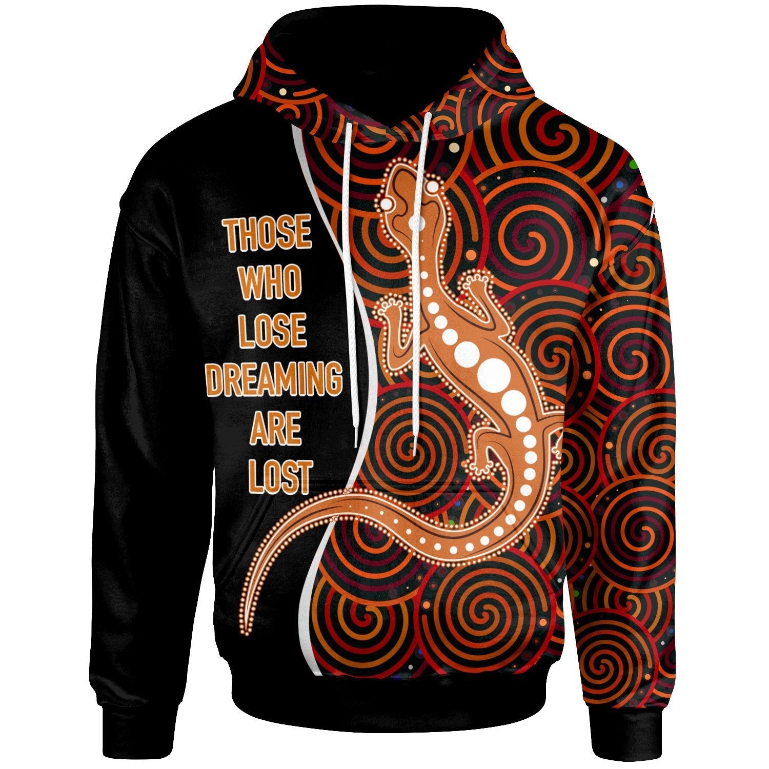 Aboriginal Hoodie - Indigenous Lizard Dreaming - Vibe Hoodie Shop