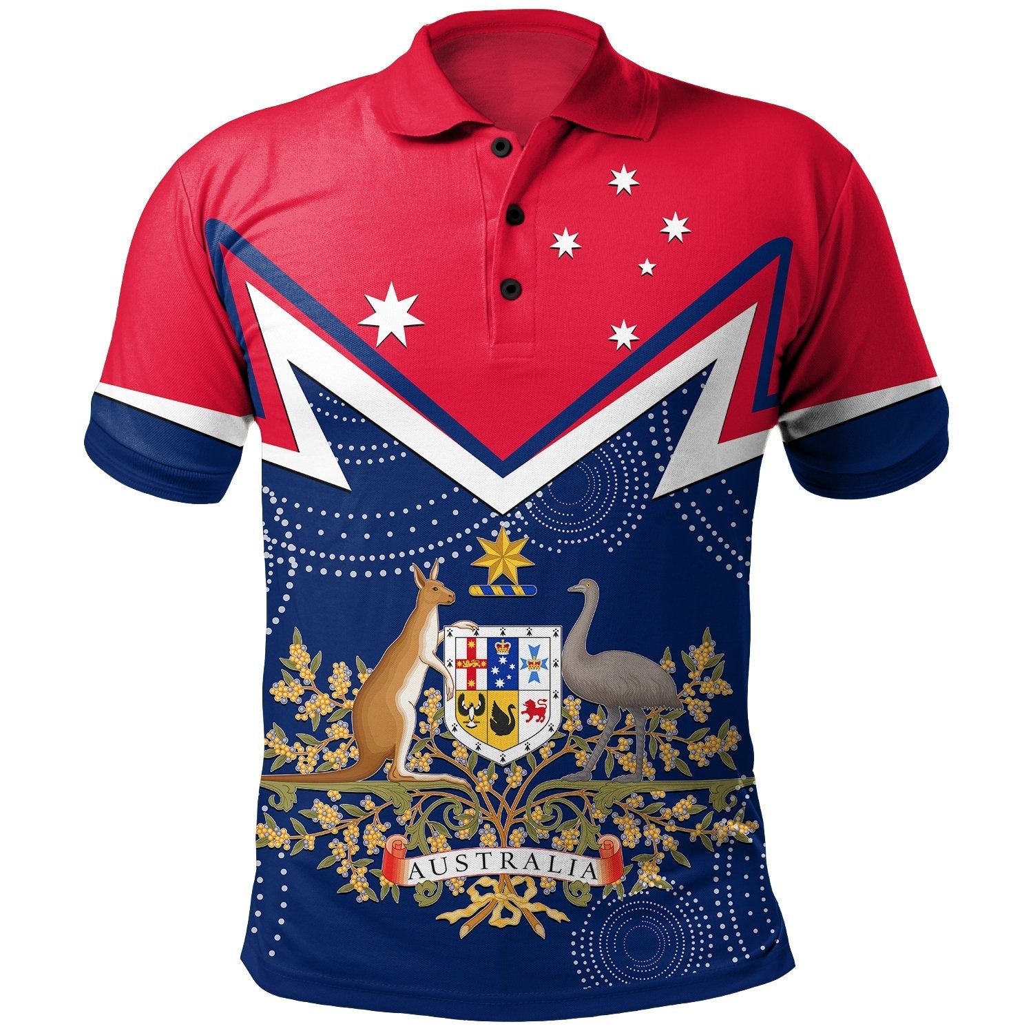 Polo Shirt - Australian Coat Of Arms Flag Color - Vibe Hoodie Shop