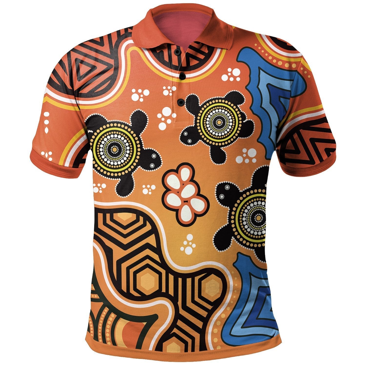 Aussie Aboriginal Polo Shirt Indigenous Art Patterns - Vibe Hoodie Shop