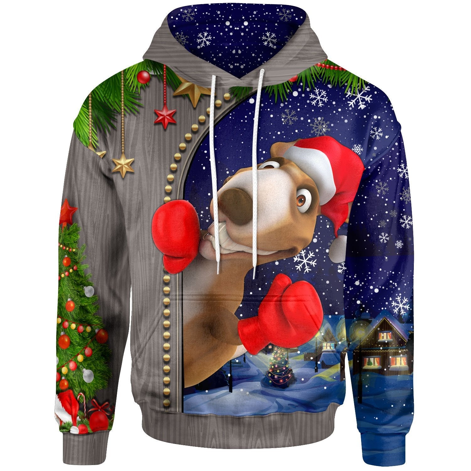 Christmas Hoodie - Funny Kangaroo Christmas - - Vibe Hoodie Shop