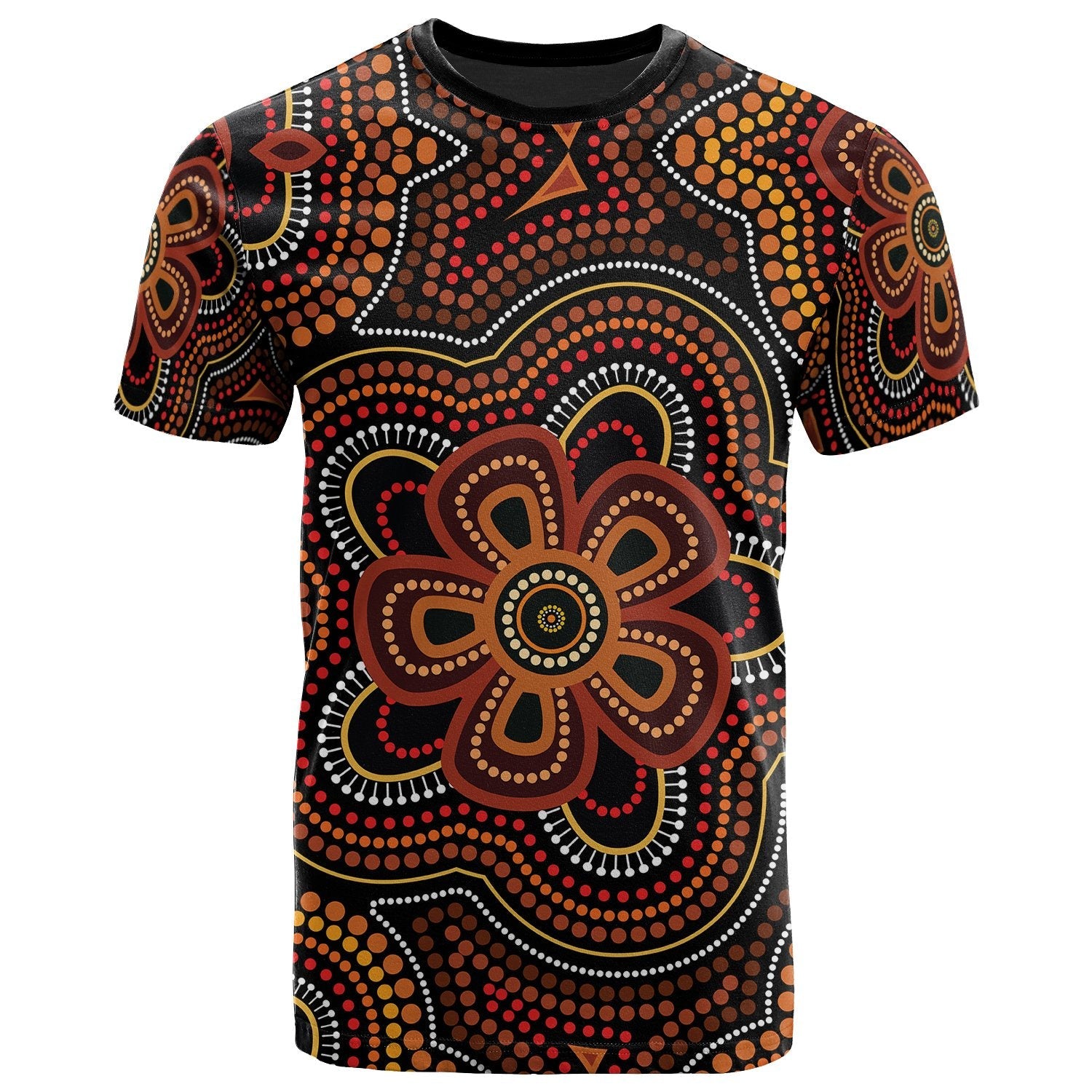 ABoriginal T shirt - Aboriginal Dot Painting Flowers Style Ver02 - Vibe Hoodie Shop