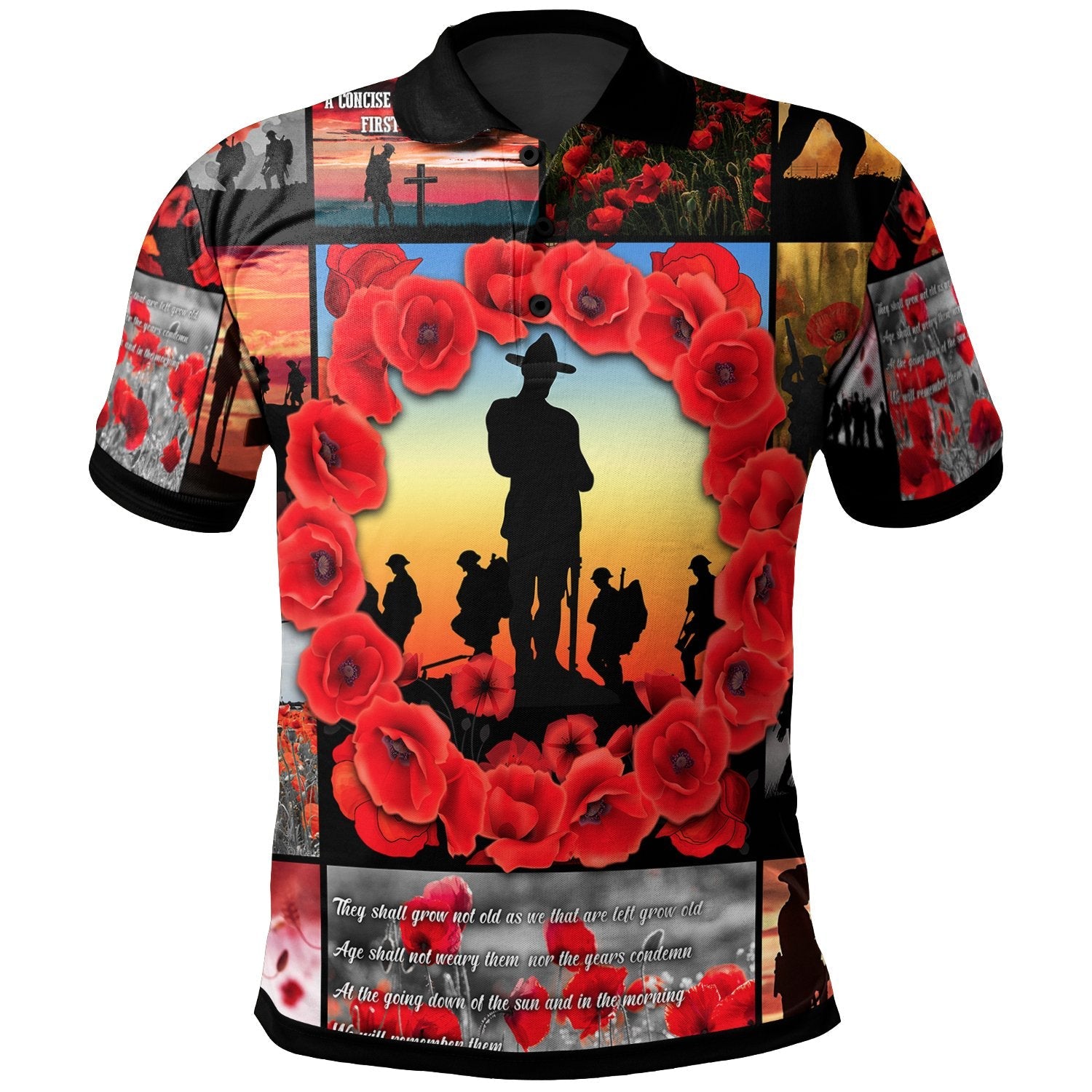 ANZAC Polo Shirt - Always Remember Australia's Soldiers - Vibe Hoodie Shop