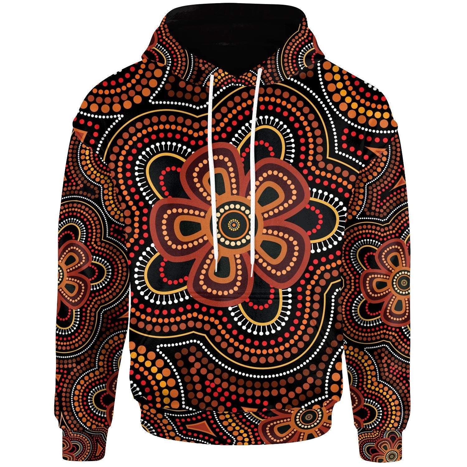 ABoriginal Hoodie - Aboriginal Dot Painting Flowers Style Ver02 - Vibe Hoodie Shop