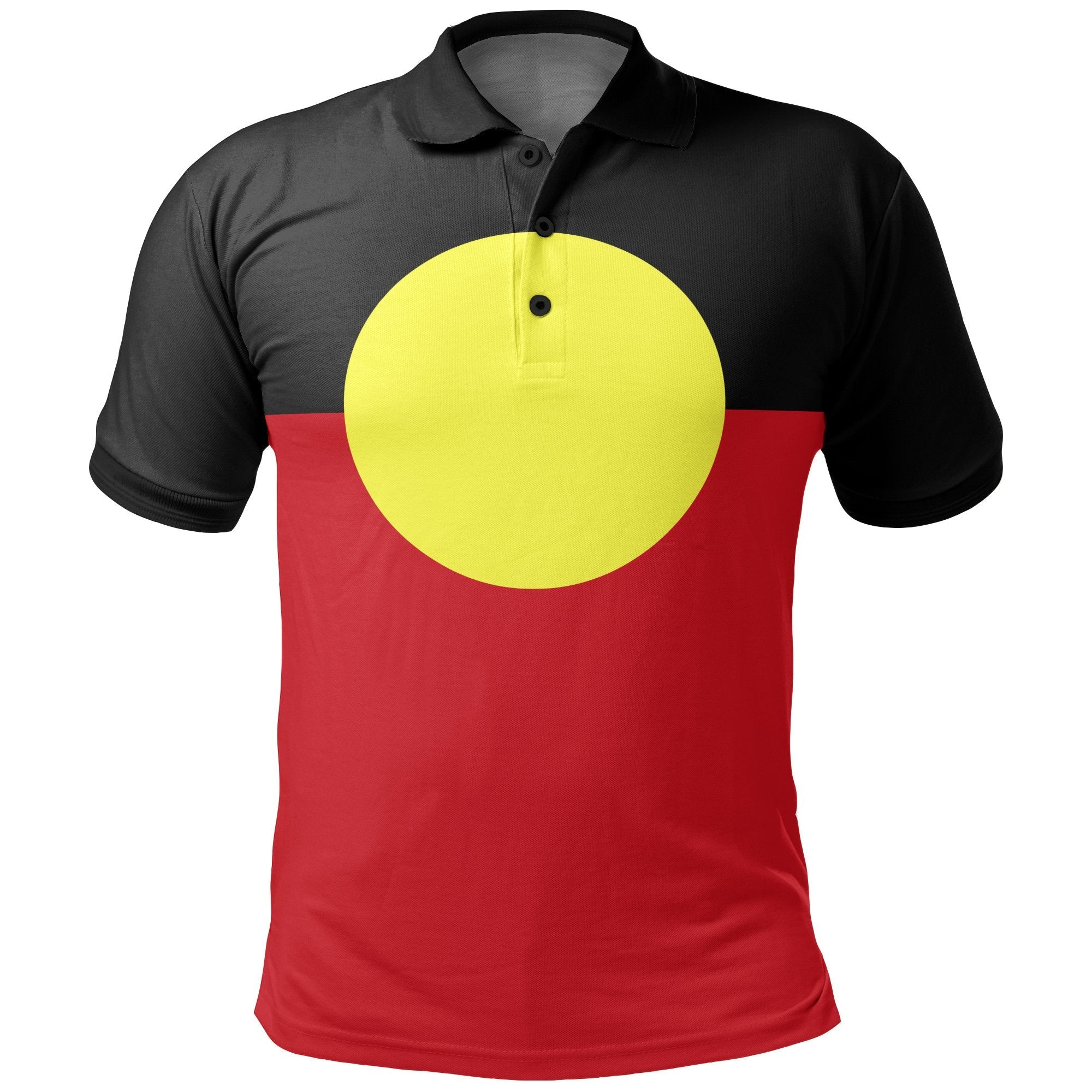 Vibe Hoodie Polo Shirt - Aboriginal Flag - Vibe Hoodie Shop