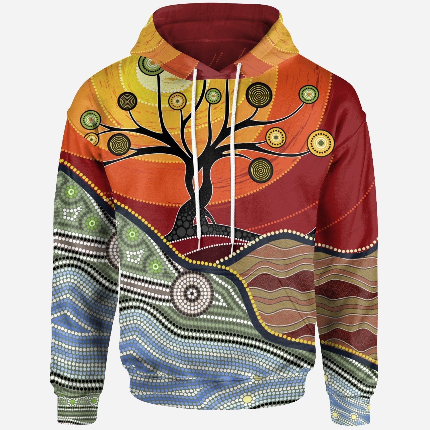 Hoodie - Australian Aboriginal Tree - Vibe Hoodie Shop