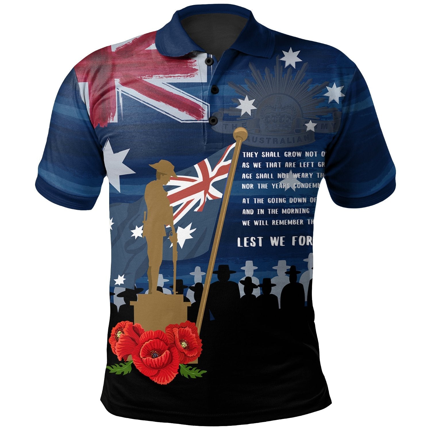 ANZAC Polo Shirt - Always Remember Australian ANZAC Day - Vibe Hoodie Shop