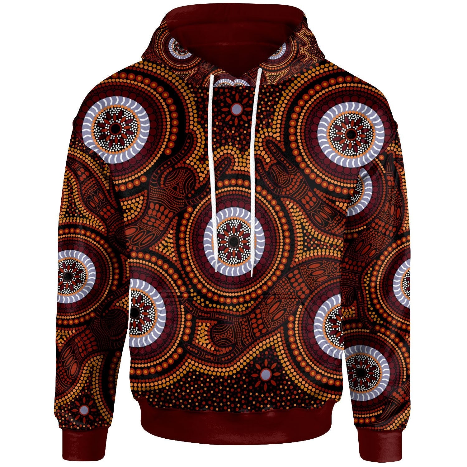 Aboriginal Hoodie - Aboriginal Human Dot Painting Art - Vibe Hoodie Shop