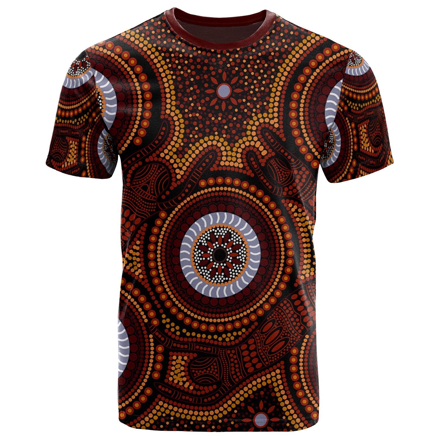 Aboriginal T shirt - Aboriginal Human Dot Painting Art - Vibe Hoodie Shop