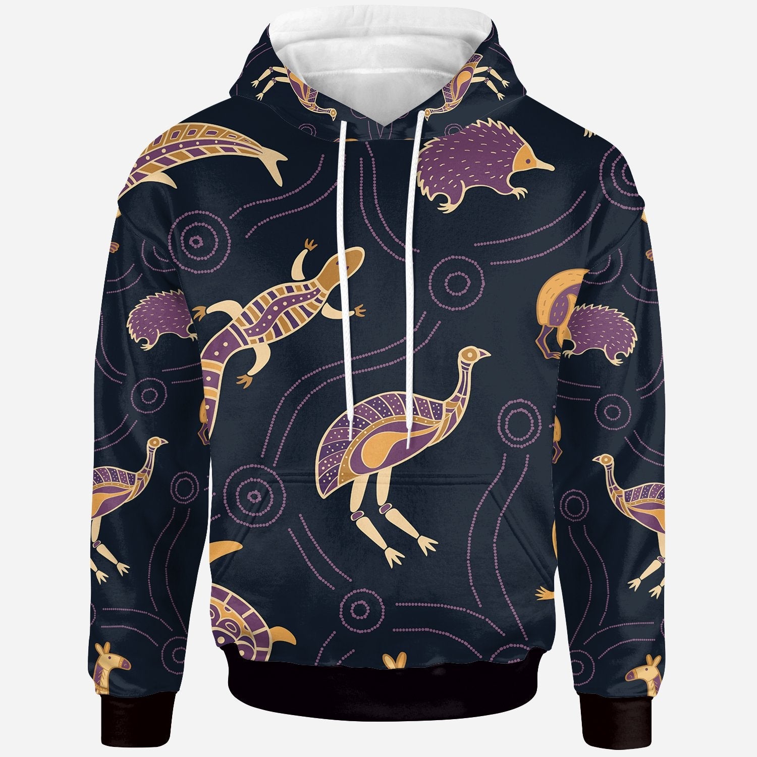 Hoodie - Indigenous Animals Patterns - Vibe Hoodie Shop