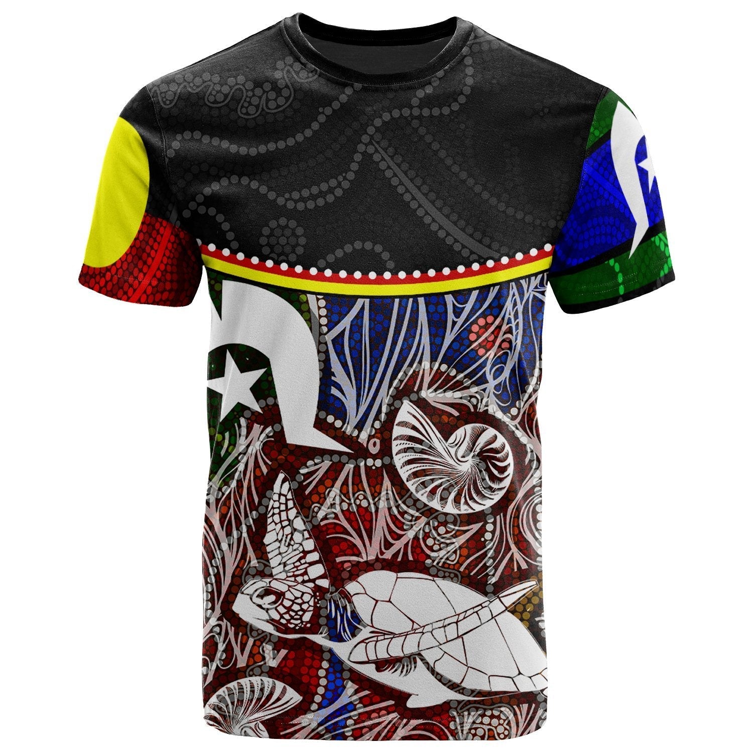 T shirt - Aboriginal Dot In NAIDOC Week Style - Vibe Hoodie Shop