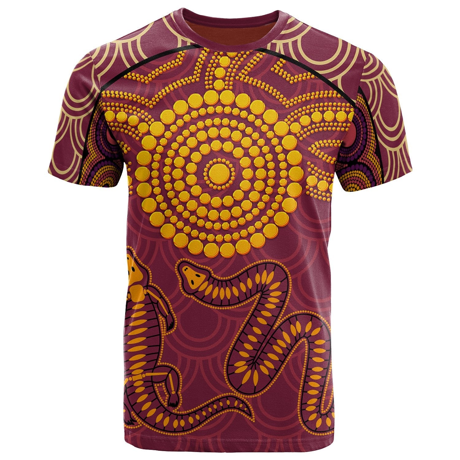 Aboriginal T shirt - Aboriginal Snake And Alligator - Vibe Hoodie Shop