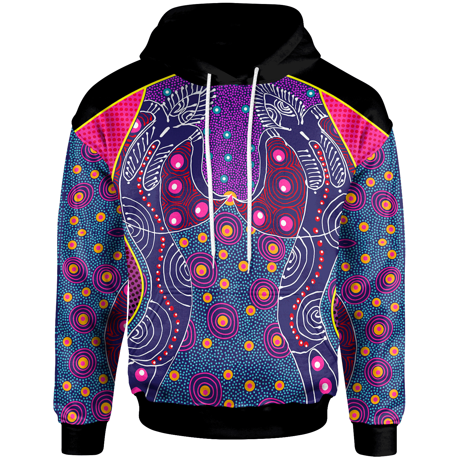 Hoodie - Aboriginal Sublimation Dot Pattern Style (Violet) - Vibe Hoodie Shop