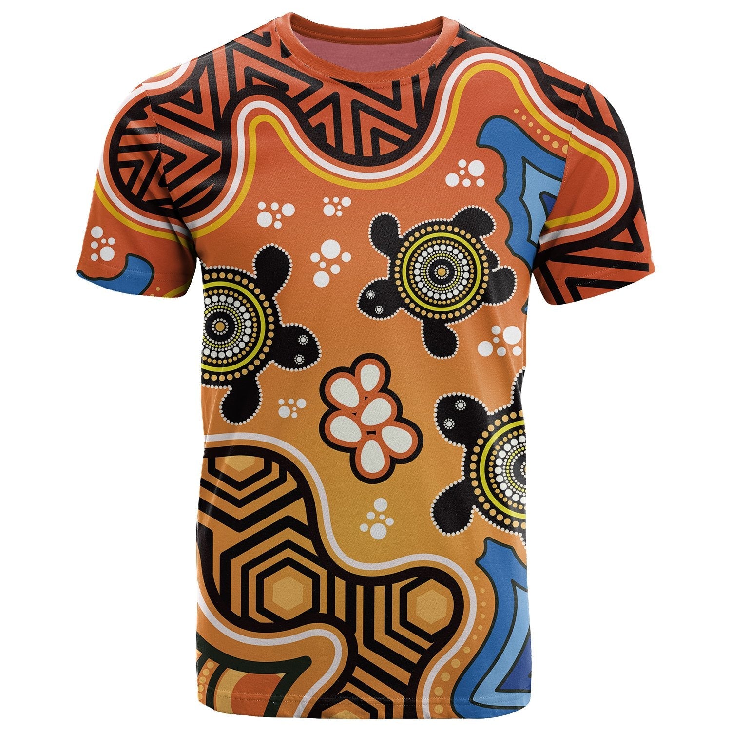 Aboriginal T - Shirt - Indigenous Art Patterns Ver04 - Vibe Hoodie Shop