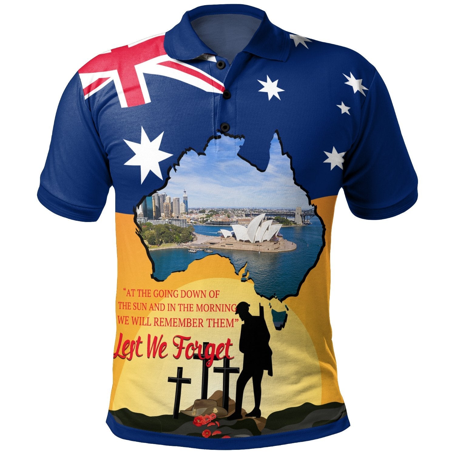 ANZAC Day Polo Shirts - Today's Peace Is Yesterday's Sacrifice - Vibe Hoodie Shop